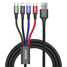 Baseus Fast 4-in-1 Cable For lightning+Type-C(2)+Micro 3.5A 1.2M (MOQ:5 PCS for Each Color)