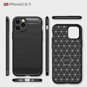Carbon Fiber Drawing Protective Case for iPhone 12/12 Pro/12 Pro Max